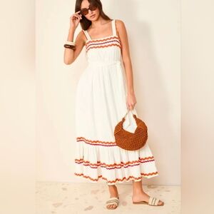 Friends Like These Sleeveless Rickrack Trim Maxi Sundress Size 8 Gauze Boho